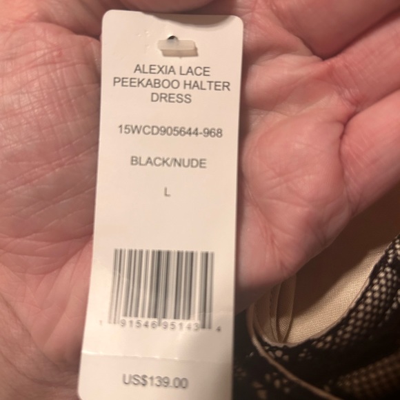 bebe Alexia Lace Peakaboo Halter Dress - Picture 6 of 8